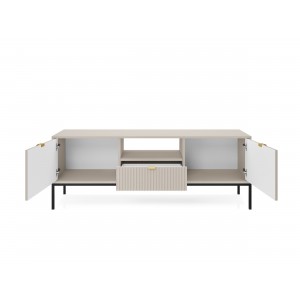 Beige Loft RTV Schrank für TV Nova Schwarzer Metallrahmen 3/9