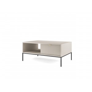 Kaschmir Loft Couchtisch für Wohnzimmer Nova Schwarzer Metallrahmen 1/9