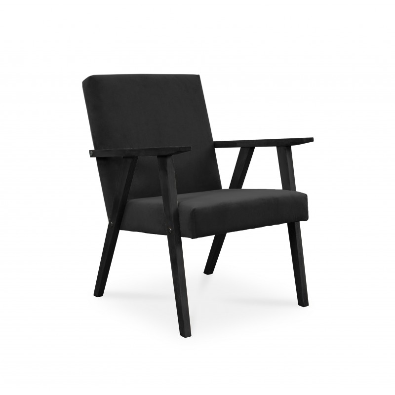 Sessel Gepolsterter Cocktailsessel LISEK Schwarz Beine in Schwarz 1/9