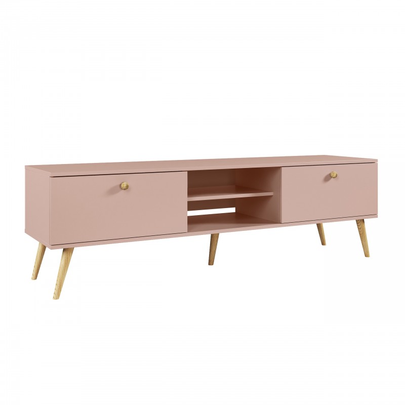 RTV-Schrank TV-Tisch Fernsehtisch TV Lowboard Tisch String Griffe Boho für das Wohnzimmer IKON 170 cm Rosa