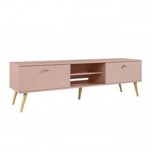 RTV-Schrank TV-Tisch Fernsehtisch TV Lowboard Tisch String Griffe Boho für das Wohnzimmer IKON 170 cm Rosa 1/9