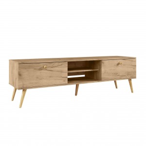 RTV-Schrank TV-Tisch Fernsehtisch TV Lowboard Tisch String Griffe Boho für das Wohnzimmer IKON 170 cm Eiche Craft 1/9