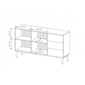 Schrank mit LED-Beleuchtung LANGO 150cm Schwarz + Eiche Evoke 6/9