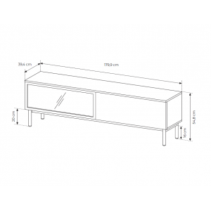 Breiter RTV-Schrank TV-Tisch mit LED-Beleuchtung LANGO 180cm Schwarz + Eiche Evoke 5/9