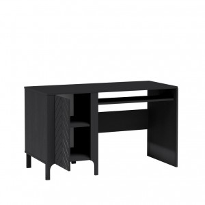 Eleganter Schreibtisch Schwarz LUMI für das Schlafzimmer 2/9