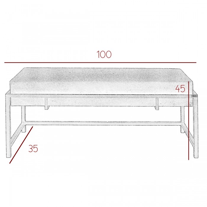 Loft-Sitzbank LAMO 100 grau-braun - Chromgestell (RV 87-184)