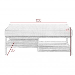 Bequeme dunkelgraue Sitzbank mit goldenem Gestell und Ablage MELLO 100 für moderne Innenräume 4/9