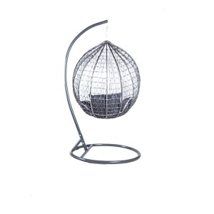 Garten Hängesessel, Schaukel, Kokon Korb, aus Technorattan - COBE Grau + Graphit Kissen 2/9