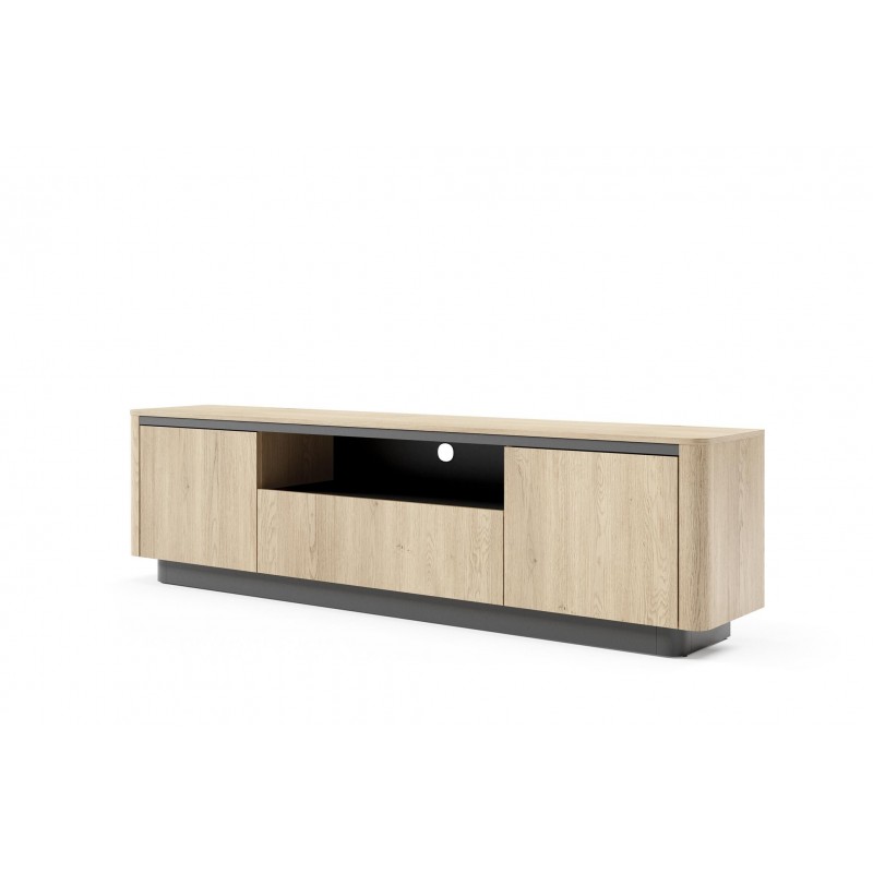 Moderner dreitüriger RTV-Schrank TAMPA Eiche cremona + schwarz
