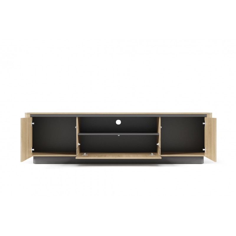 Moderner dreitüriger RTV-Schrank TAMPA Eiche cremona + schwarz 4/9
