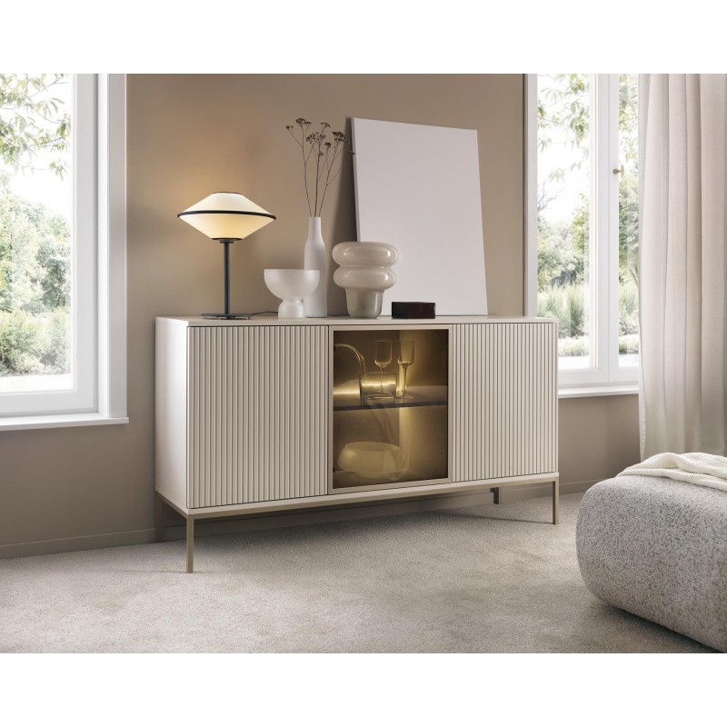 Moderne Kommode SENTINO 154 mit LED-Beleuchtung Kaschmir 3/9