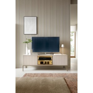 Moderner RTV-Schrank 154 SENTINO mit LED-Beleuchtung Kaschmir 3/9