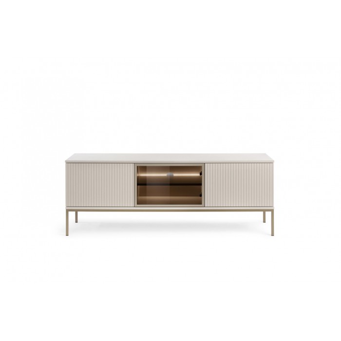 Moderner RTV-Schrank 154 SENTINO mit LED-Beleuchtung Kaschmir