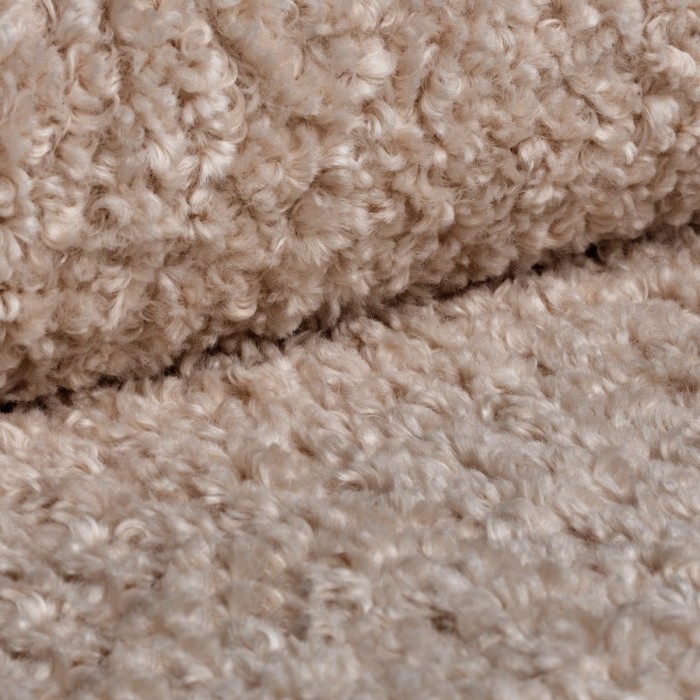 Bequemer beiger Sessel TEDDY aus Boucle-Stoff