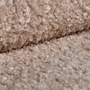 Bequemer beiger Sessel TEDDY aus Boucle-Stoff 5/9