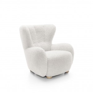 Weißer TEDDY-Lammfell-Sessel für das Wohnzimmer 2/9