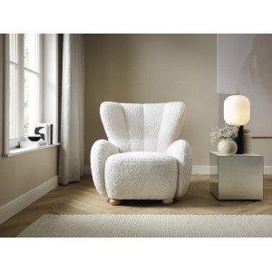 Weißer TEDDY-Lammfell-Sessel für das Wohnzimmer 3/9