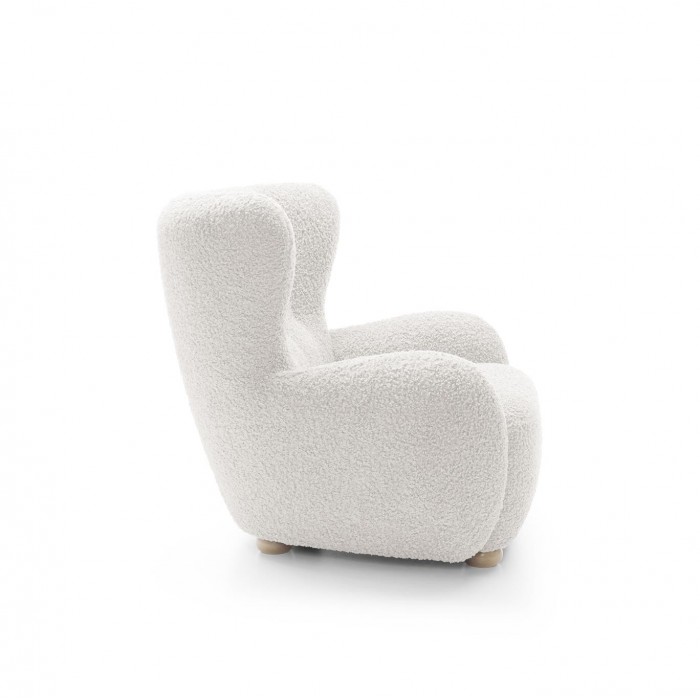 Weißer TEDDY-Lammfell-Sessel für das Wohnzimmer