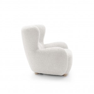 Weißer TEDDY-Lammfell-Sessel für das Wohnzimmer 4/9