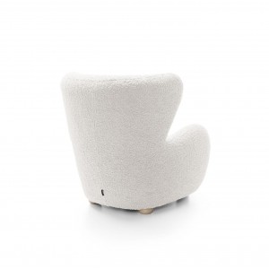 Weißer TEDDY-Lammfell-Sessel für das Wohnzimmer 5/9