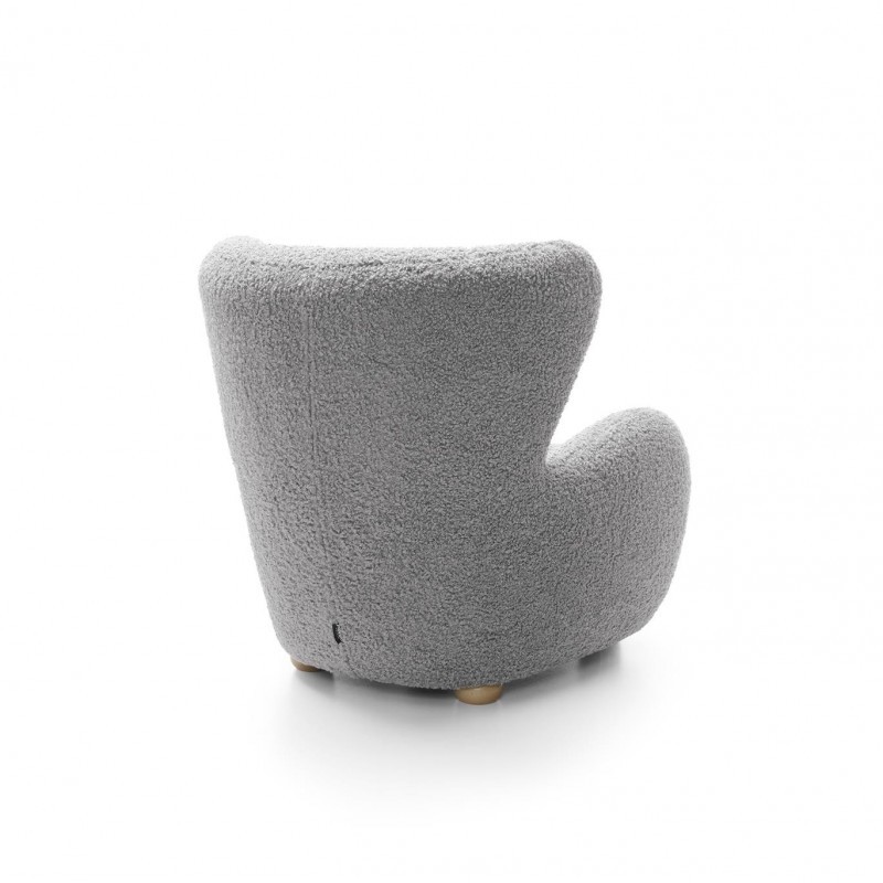 TEDDY Sessel Stoff Plüsch bequem für Schlafzimmer grau 4/9