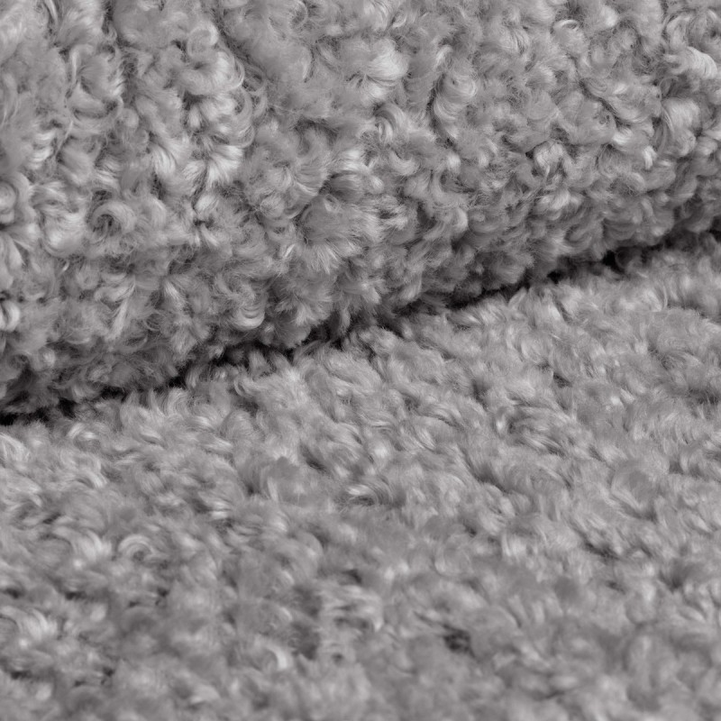 TEDDY Sessel Stoff Plüsch bequem für Schlafzimmer grau 5/9