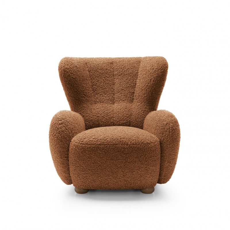 Stilvoller TEDDY Plüsch-Sessel Rot