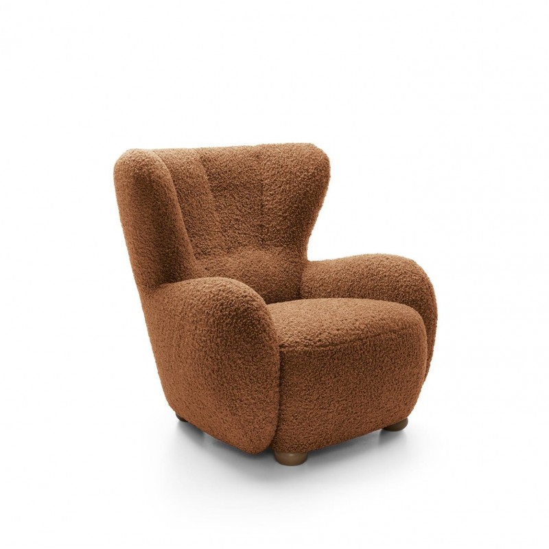 Stilvoller TEDDY Plüsch-Sessel Rot 2/9