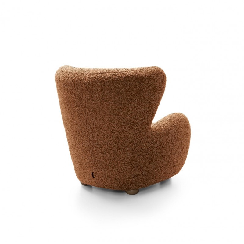 Stilvoller TEDDY Plüsch-Sessel Rot 4/9