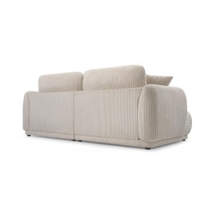 Elegantes LOCCO Zweisitzer-Sofa mit bequemer Sitzfläche aus cremefarbenem Kordstoff 4/9