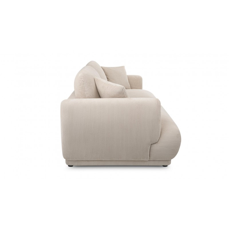 Elegantes LOCCO Zweisitzer-Sofa mit bequemer Sitzfläche aus cremefarbenem Kordstoff 5/9