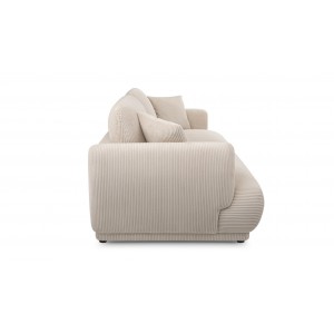 Elegantes LOCCO Zweisitzer-Sofa mit bequemer Sitzfläche aus cremefarbenem Kordstoff 5/9