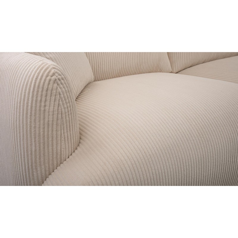 Elegantes LOCCO Zweisitzer-Sofa mit bequemer Sitzfläche aus cremefarbenem Kordstoff 6/9