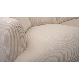 Elegantes LOCCO Zweisitzer-Sofa mit bequemer Sitzfläche aus cremefarbenem Kordstoff 6/9