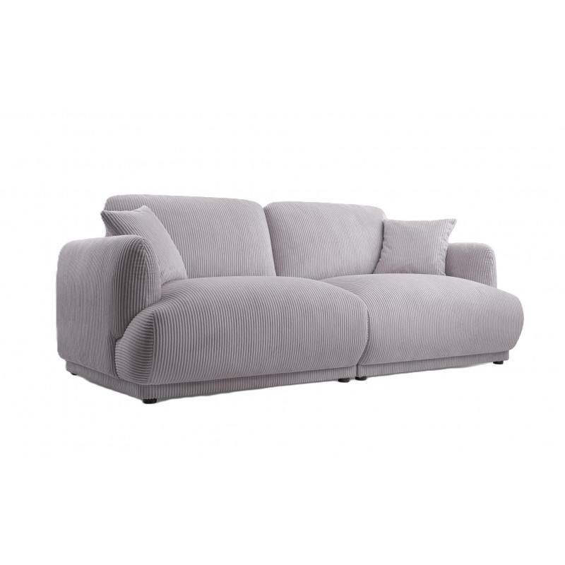 Elegantes Zweisitzer-Sofa LOCCO mit bequemer Sitzfläche aus grauem Kordstoff 1/9