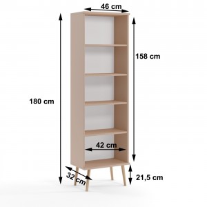 Modernes Kaschmir-Bücherregal mit IKON-Fachböden im skandinavischen Stil 3/9