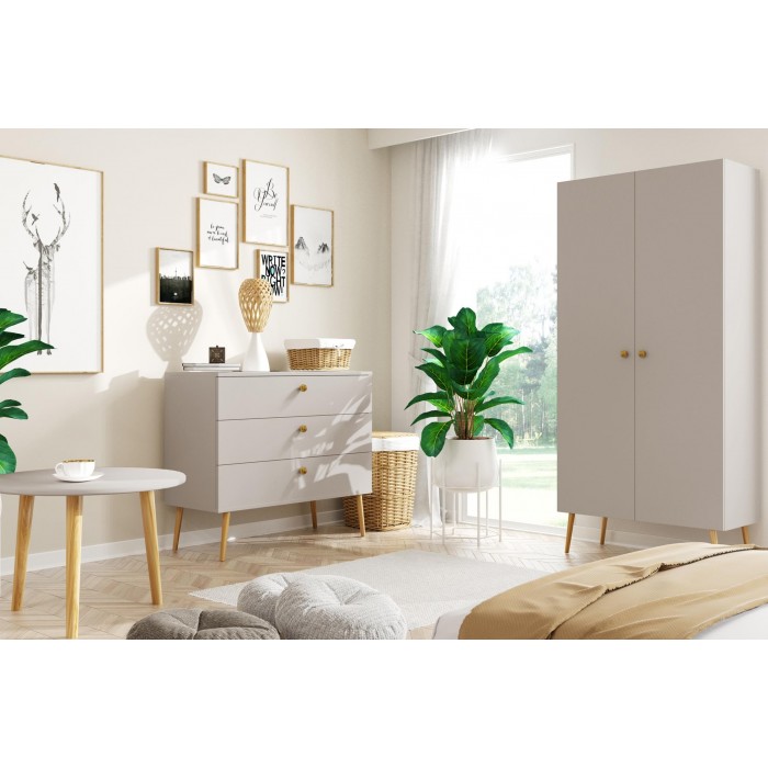 Moderner Kaschmir-Kleiderschrank mit IKON-Regalen im skandinavischen Stil