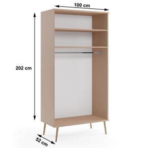Moderner schmaler IKON-Kleiderschrank aus Kaschmir im skandinavischen Stil 6/9