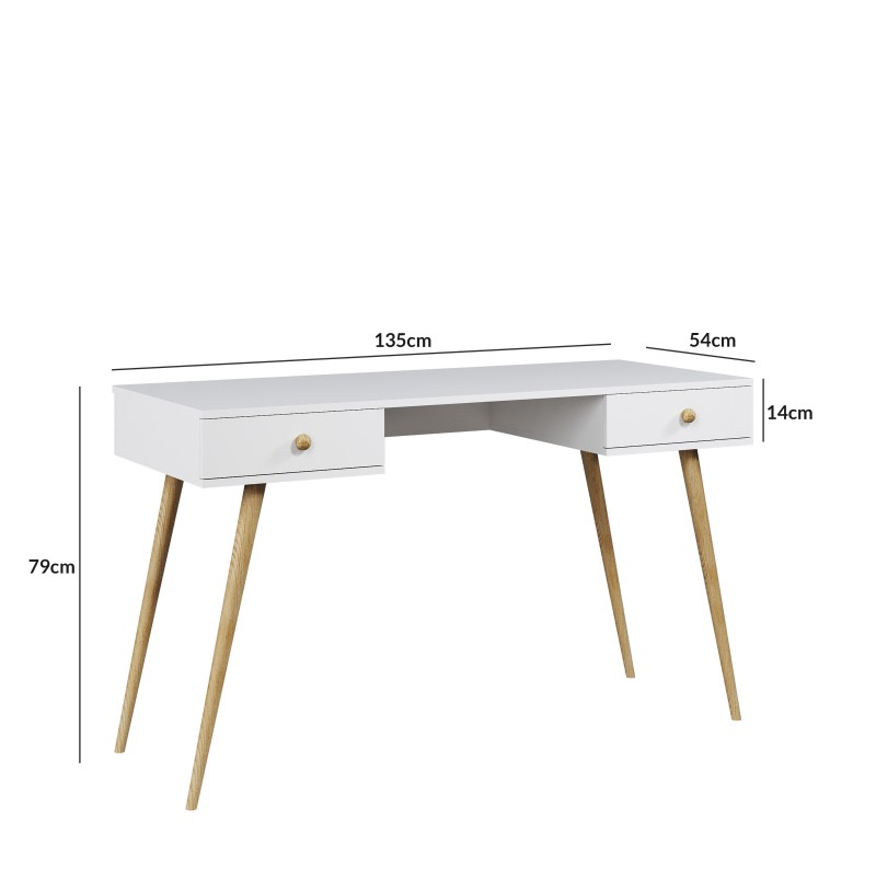 Moderner Kaschmir IKON Schreibtisch mit Schubladen im skandinavischen Stil 4/9