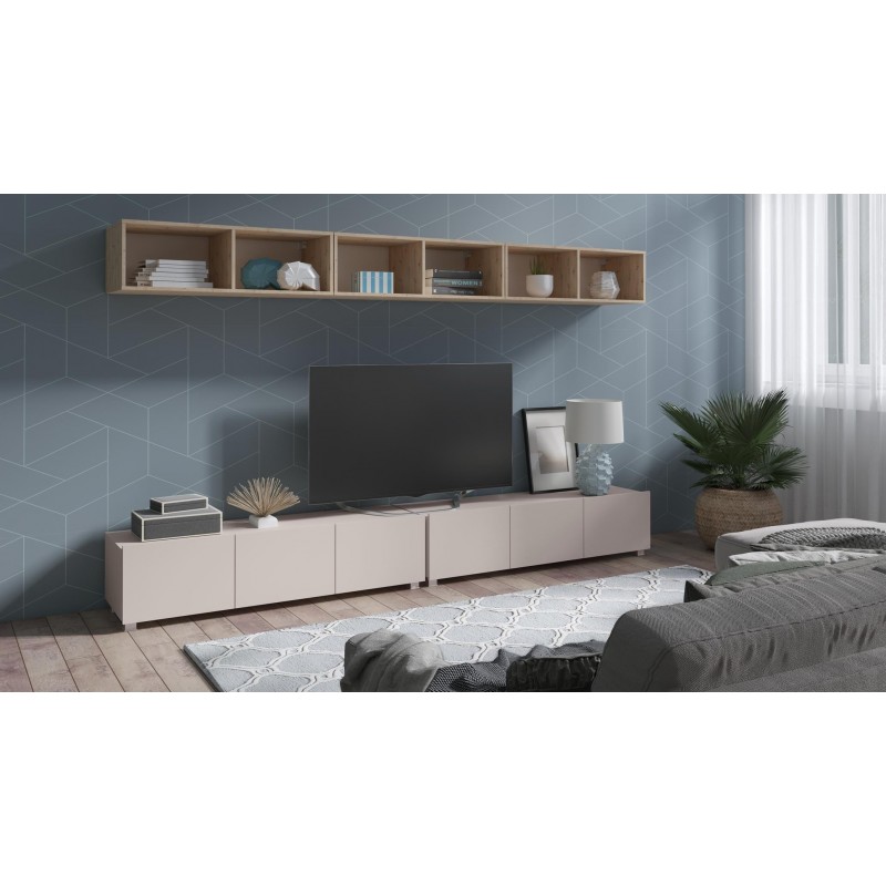 Stilvoller dreitüriger RTV-Schrank aus Kaschmir BIRD 150 2/9