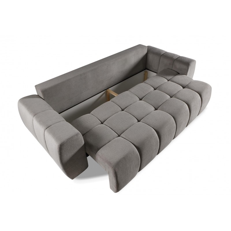 FUTU große Schlafcouch mit Schlaffunktion und Bettzeugablage, dunkelgrau 5/9