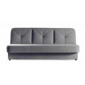 Elegantes NARDO Schlafsofa mit Schlaffunktion und Stauraum für Bettzeug, grau in SOFT Stoff 1/9