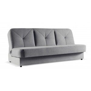 Elegantes NARDO Schlafsofa mit Schlaffunktion und Stauraum für Bettzeug, grau in SOFT Stoff 2/9