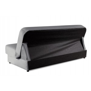 Elegantes NARDO Schlafsofa mit Schlaffunktion und Stauraum für Bettzeug, grau in SOFT Stoff 3/9