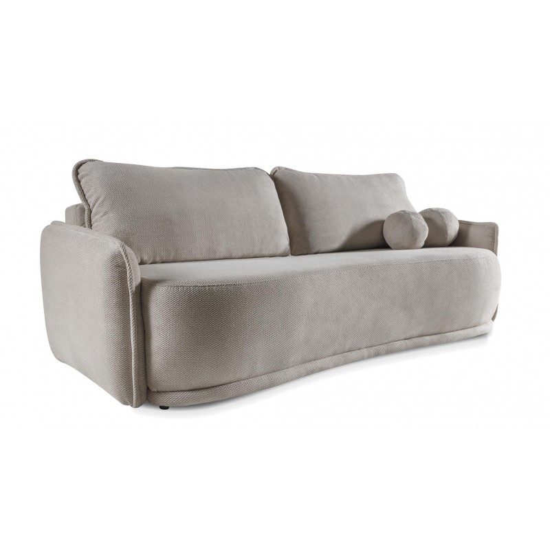 Graues PERUGIA Sofa mit Schlaffunktion und Bettzeugcontainer 2/9