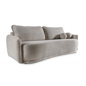 Graues PERUGIA Sofa mit Schlaffunktion und Bettzeugcontainer 2/9
