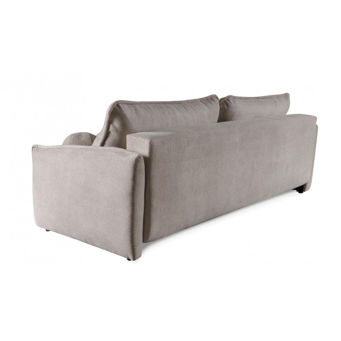 Graues PERUGIA Sofa mit Schlaffunktion und Bettzeugcontainer