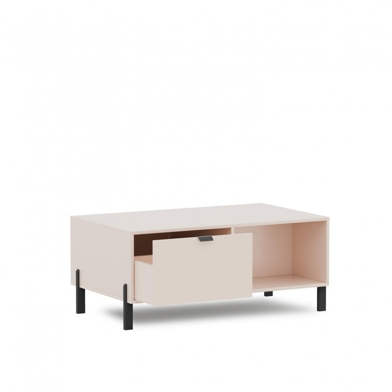 Moderner Couchtisch CALMA mit Schubladen für das Wohnzimmer sandbeige 2/9