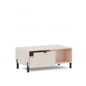Moderner Couchtisch CALMA mit Schubladen für das Wohnzimmer sandbeige 2/9