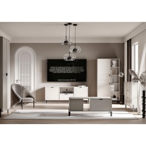 Moderner Couchtisch CALMA mit Schubladen für das Wohnzimmer sandbeige 3/9